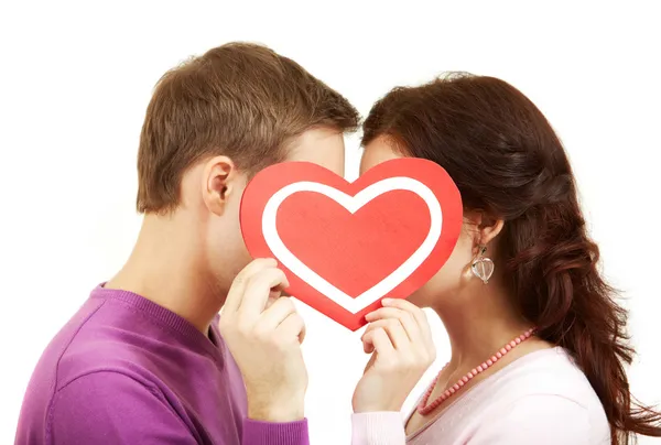 Valentines beijando — Fotografia de Stock