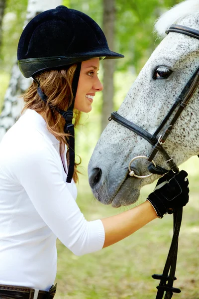 Jockey und Pferd — Stockfoto