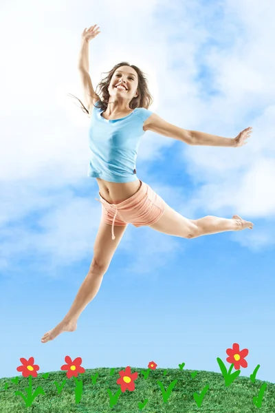 Chica en salto —  Fotos de Stock