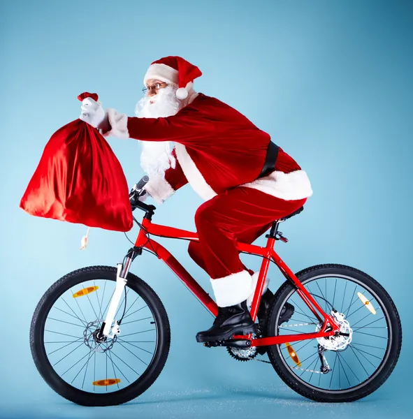Santa med säck — Stockfoto
