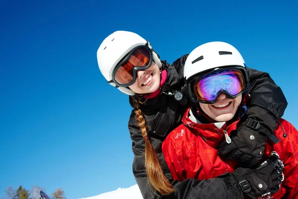 stock image Couple of snowboarders