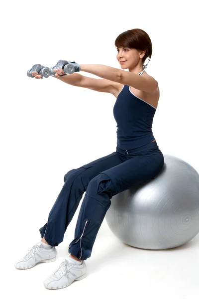 Exercise on ball — Stock Photo, Image