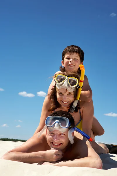 Família de mergulhadores — Fotografia de Stock