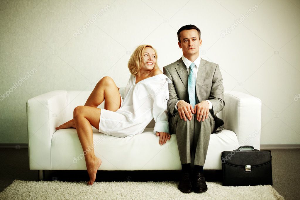 Couple on sofa