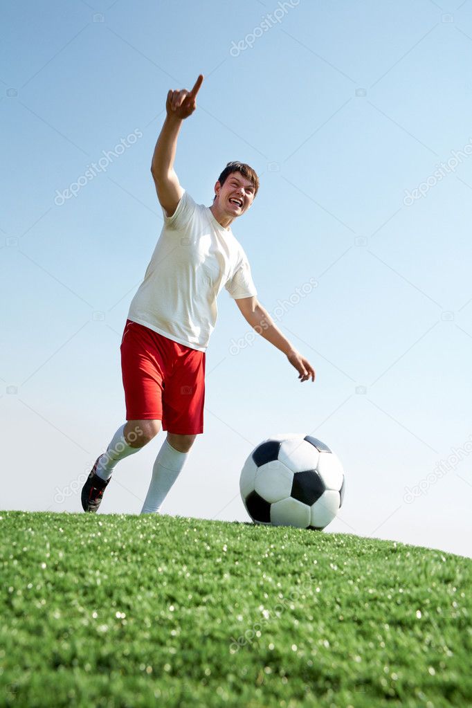 Footballer during play