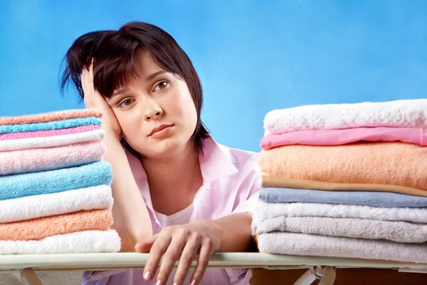 Unhappy housewife — Stock Photo, Image