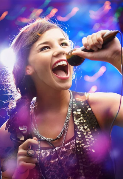 stock image Beautiful singer