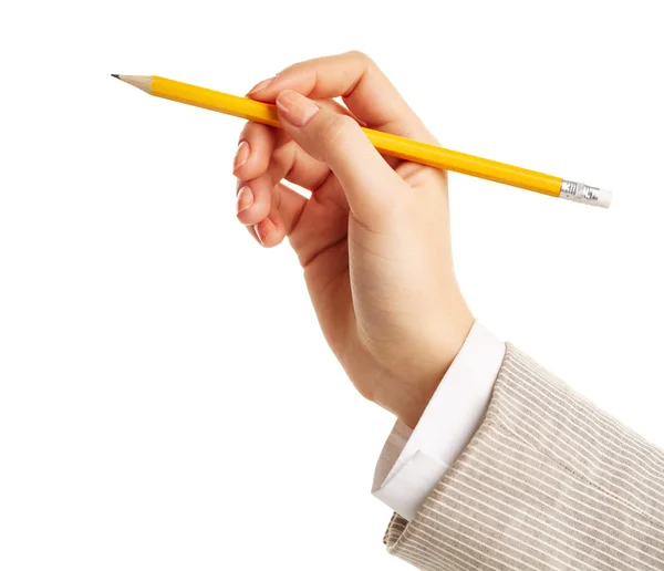 鉛筆で手 — ストック写真
