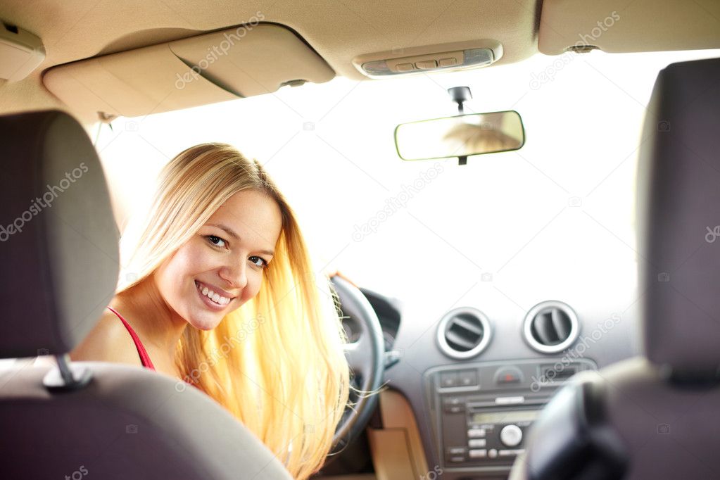 Girl in a car