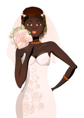 Vector illustration of beautiful bride clipart