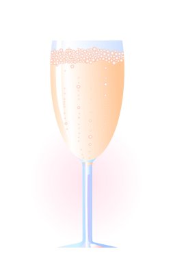 Vector illustration of glass of champagne on a white background clipart