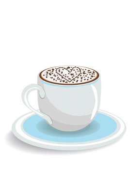 bir fincan cappuccino vektör çizim