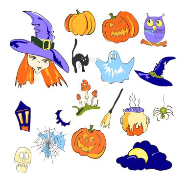 Color elements of Halloween clipart