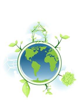 Earth with global conservation clipart