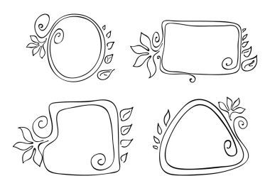 Monochrome frames with swirls clipart