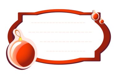 Red frame with Christmas balls clipart