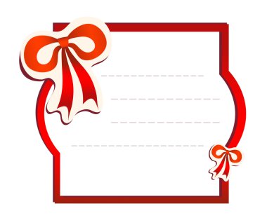 Red frame with two ribbons clipart