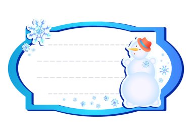 Frame with snowman clipart