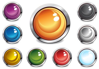 parlak renkli düğmeler