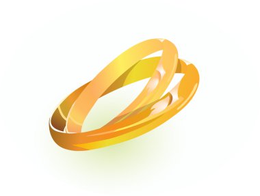 Wedding golden ring together clipart