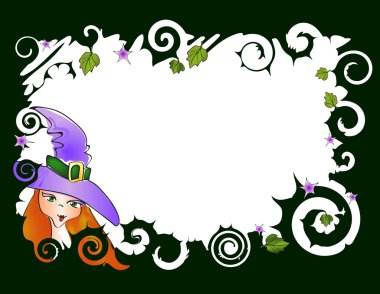 Frame with witch clipart