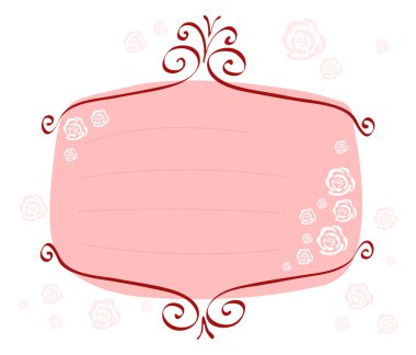 Pink invitation with roses clipart