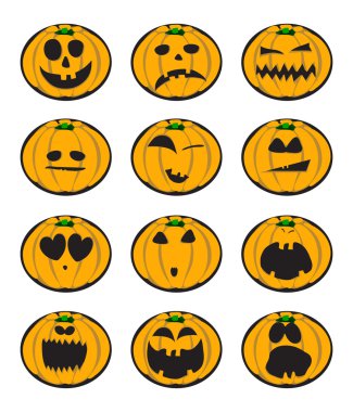 Halloween pumpkin smiles clipart