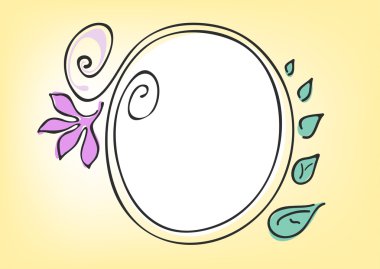 Circle frame on a yellow background clipart