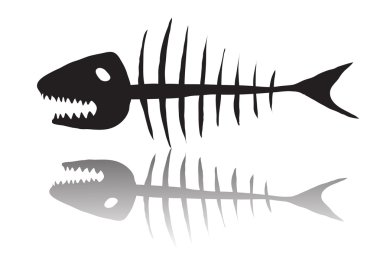 Skeleton of fish clipart