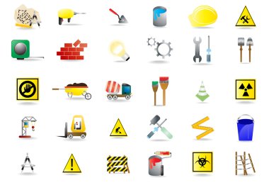 Set of under construction icons clipart