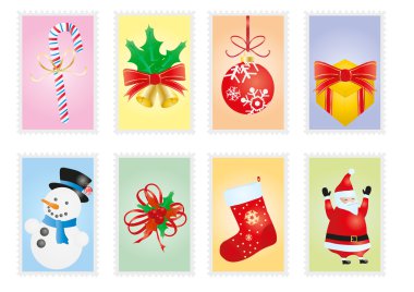 Noel ve yeni yıl pullar