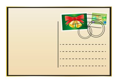 Envelope with Christmas stamps clipart