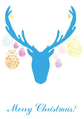 Blue head of deer clipart