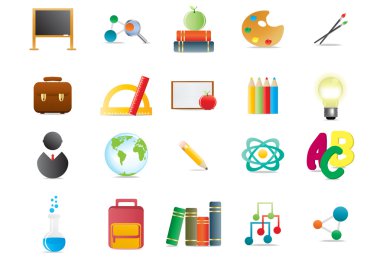 Collection of scholastic icons clipart