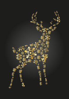 Golden reindeer clipart