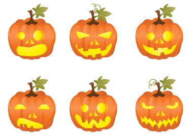 Halloween pumpkin icons clipart