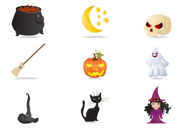 Collection halloween stickers clipart