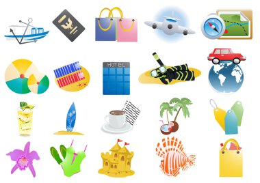 Travel icons clipart