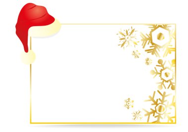 Christmas greeting card with a cap clipart