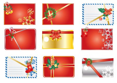 Christmas gift labels clipart