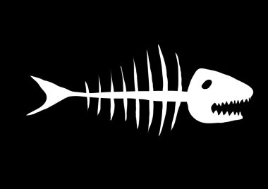 Skeleton of fish clipart