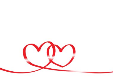 Red tape in form of two hearts clipart