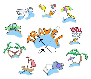 Collection of icons travel clipart