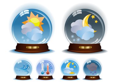 Six snow domes clipart