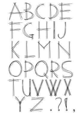 Sketch alphabet clipart