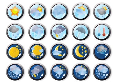 Several weather web icons clipart