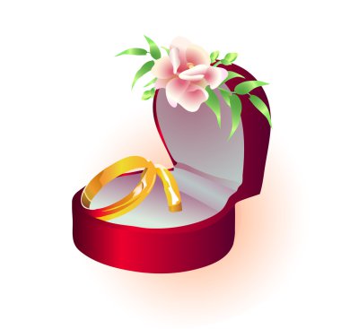 Wedding golden rings clipart