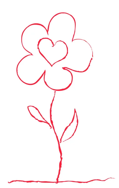 Illustrazione vettoriale del fiore rosso — Vettoriale Stock