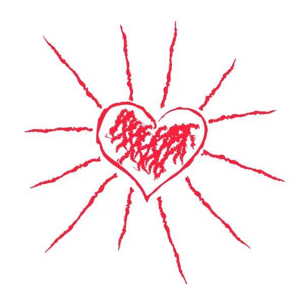 Illustration vectorielle du soleil en forme de cœur — Image vectorielle