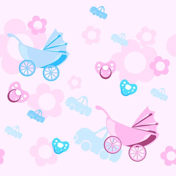 Pastel colores patrón de bebé, vector de ilustración — Vector de stock